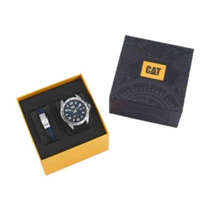 CAT SET-QE-141-26-632 Blue Silicone Band 10ATM 47MM Analog Watch 